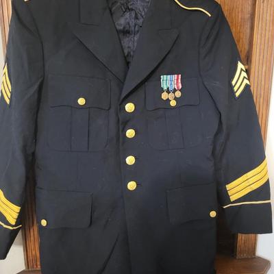 MILITARY HAT AND JACKET WITH MEDALS