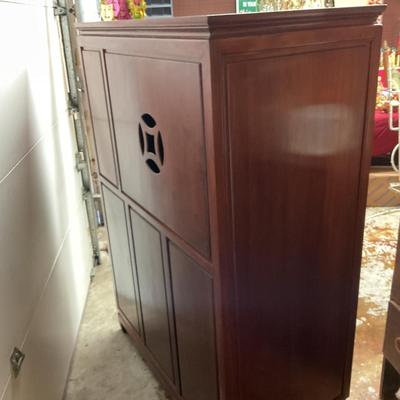 Asian mid century modern gentleman’s chest solid rose wood, very heavy