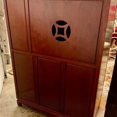 Asian mid century modern gentleman’s chest solid rose wood, very heavy