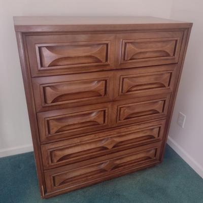 Wood Finish Tall Chest of Drawers