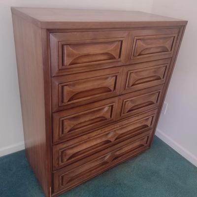 Wood Finish Tall Chest of Drawers