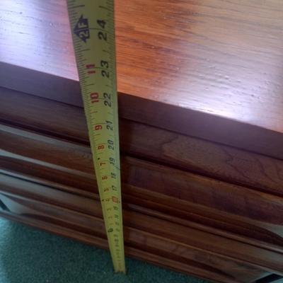 Wood Finish Two Drawer Bedside Dresser