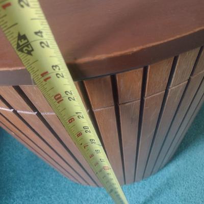 Wood Finish Half-Moon Clothes Hamper