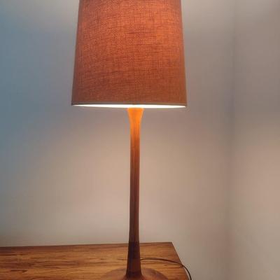 Bobby Phillips Original Wood Turned Fluted Post Table Lamp with Shade