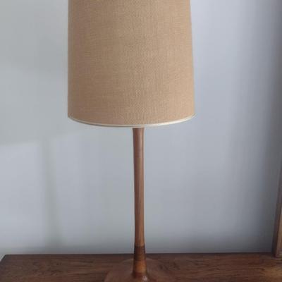 Bobby Phillips Original Wood Turned Fluted Post Table Lamp with Shade