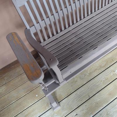 Large Wood Slat Porch Glider