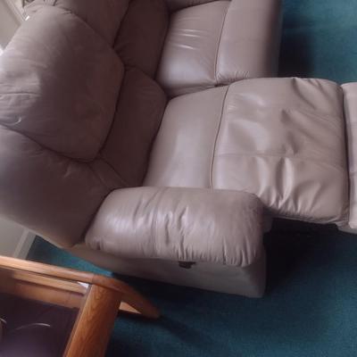 Leather Double Recliner Loveseat