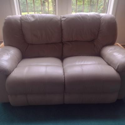 Leather Double Recliner Loveseat