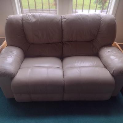 Leather Double Recliner Loveseat