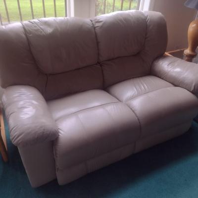 Leather Double Recliner Loveseat