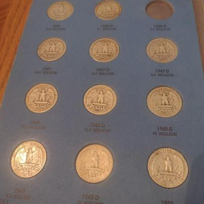 Washington Head Silver Quarter Collection 1946-1959