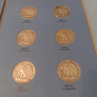 Liberty Standing Silver Half-Dollar Coin Collection 1937-1947