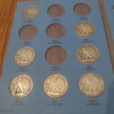 Liberty Standing Silver Half-Dollar Coin Collection 1937-1947