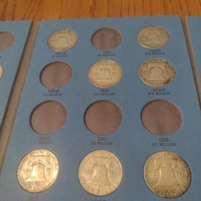 Benjamin Franklin Silver Half-Dollar Coin Collection 1948-1963
