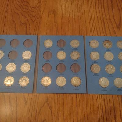 Benjamin Franklin Silver Half-Dollar Coin Collection 1948-1963