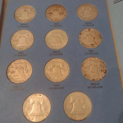 Benjamin Franklin Silver Half-Dollar Coin Collection 1948-1963