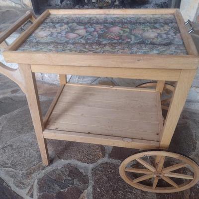 Wood Butler Top Tea Cart