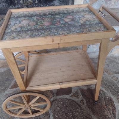 Wood Butler Top Tea Cart