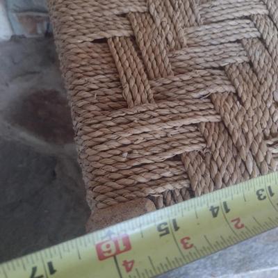 Wood Frame Rope Weave Foot Stool