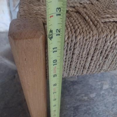 Wood Frame Rope Weave Foot Stool