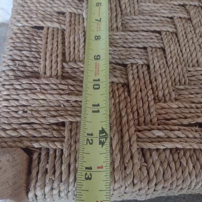 Wood Frame Rope Weave Foot Stool