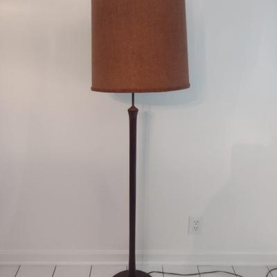 Bobby Phillips Original Turned Wood Fluted Post Floor Lamp with Shade Choice B