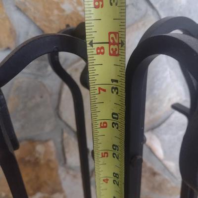 Heavy Wrought Metal Fireplace Tool Set