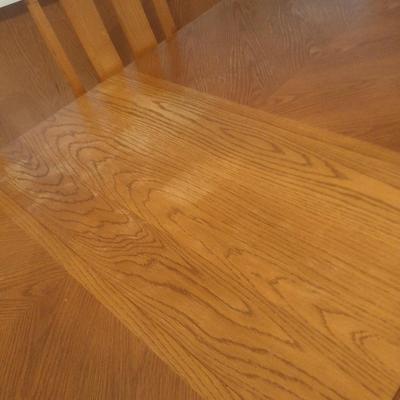 Solid Wood Dining Table with Eight Matching Chairs