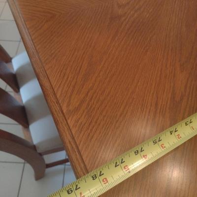 Solid Wood Dining Table with Eight Matching Chairs