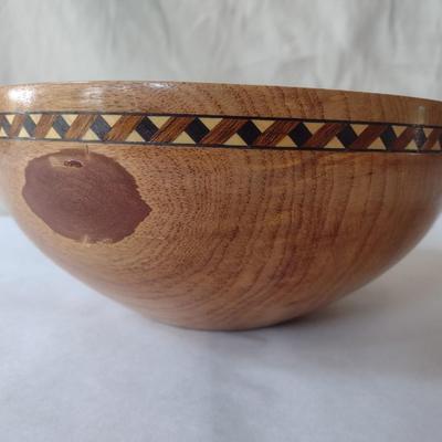 Bobby Phillips Original Turned Wood Bowl with Inlay Band Accent