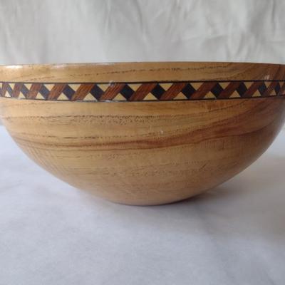 Bobby Phillips Original Turned Wood Bowl with Inlay Band Accent