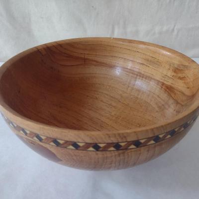 Bobby Phillips Original Turned Wood Bowl with Inlay Band Accent