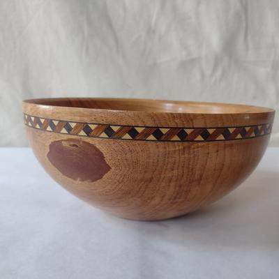 Bobby Phillips Original Turned Wood Bowl with Inlay Band Accent