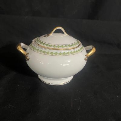 Limoges China & Two Sterling Serving Forks (DR-MG)