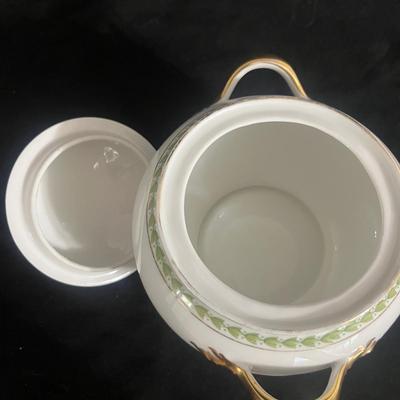 Limoges China & Two Sterling Serving Forks (DR-MG)