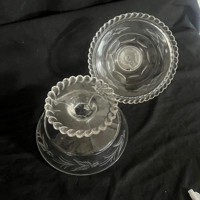 Frosted Lion-Head Finial Footed Candy Dish (DR-MG)