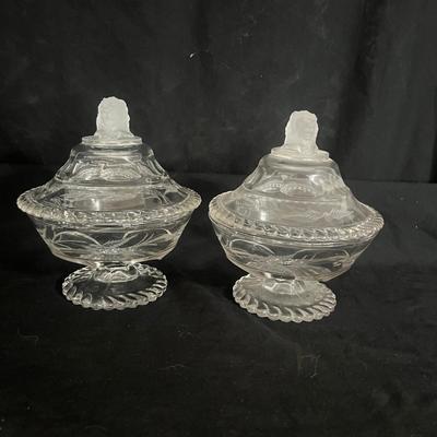 Frosted Lion-Head Finial Footed Candy Dish (DR-MG)