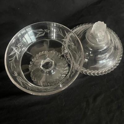 Frosted Lion-Head Finial Footed Candy Dish (DR-MG)