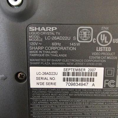 Sharp 26" HDTV + GoVideo DVD/VCR Combo (LR-JS)