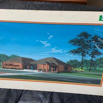 1970s Original Architects Rendering First National Bank