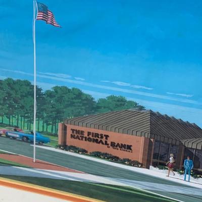 1970s Original Architects Rendering First National Bank