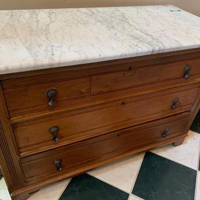 Antique Marble Top Cottage Dresser