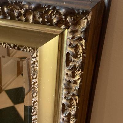 Huge Antique Gold Gilt Framed Mirror
