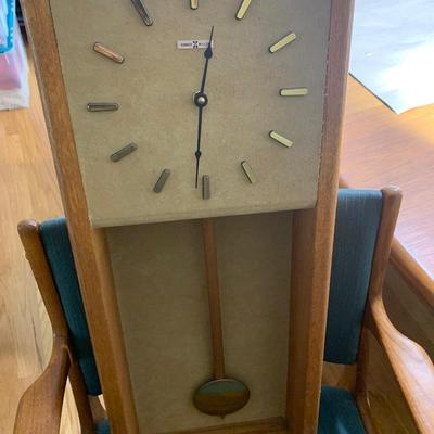 MCM Howard Miller 29” Tall Wall Clock