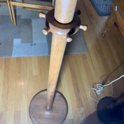 Hand Made Teak Hall Tree Jacket Hat Holder
