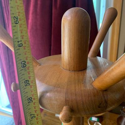 Hand Made Teak Hall Tree Jacket Hat Holder