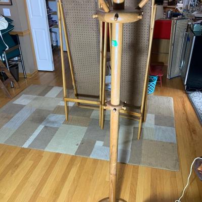 Hand Made Teak Hall Tree Jacket Hat Holder