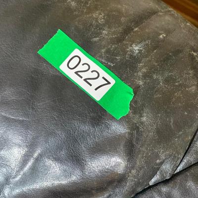 Vintage Distressed Black Leather Sofa