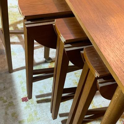 Mid Century Modern Teak TV Table Set