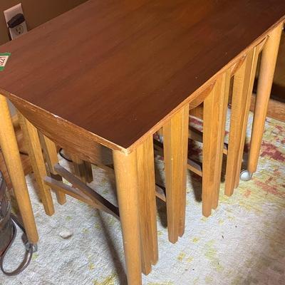 Mid Century Modern Teak TV Table Set